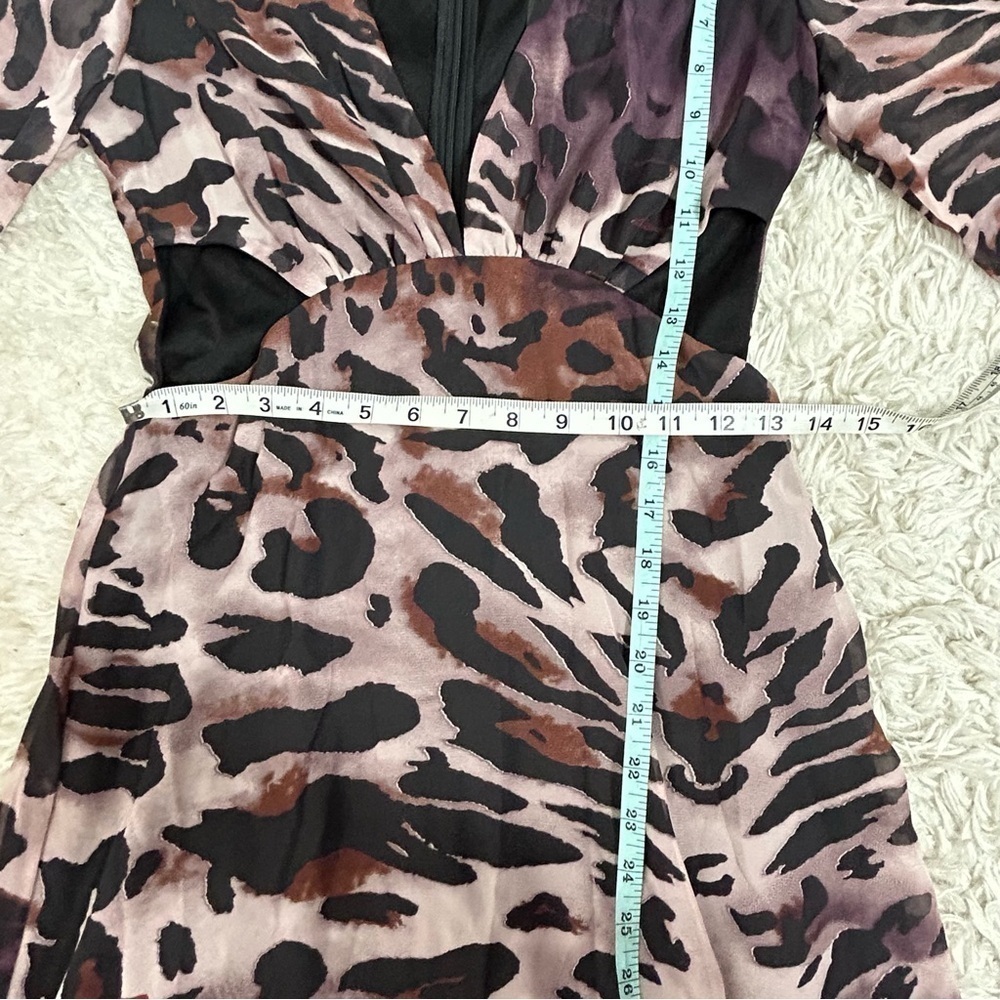 Giffniseti Leopard Floral Print Long Sleeve Ruffle Hem Maxi Dress NWT - Picture 16 of 16